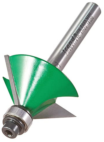 Trend CraftPro Fraise à Chanfreiner Auto-guidée, 1/4 Pouce, 12,7 mm, 45 Degrés, Carbure de Tungstène, C049X1/4TC