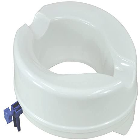 Aidapt 100mm (4) Elevation Raised Comfortable Toilet Seat Easy Fit White
