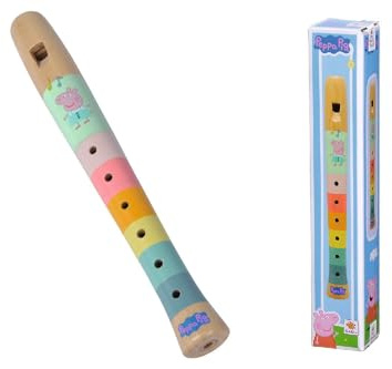 Eichhorn - Flauto in Legno colorato Peppa Pig, Lunghezza 20 cm, favorisce la percezione uditiva dei Bambini, Produce Toni armoniosi, in Legno di Puma, dai 3 Anni in su