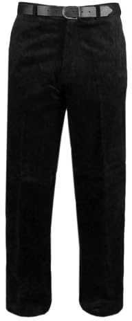 MyShoeStore Men's Corduroy Trousers 100% Cotton Straight Leg Casual Formal Cord Pants with Belt Loops, Zip Fastening & Back Button Pocket, Waist 30-50 Inch