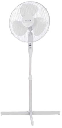 Status Standing Fan, 16 Inch Oscillating Portable Fan, 3 Speed Adjustable Angle, White, S16STANDFAN1PKB