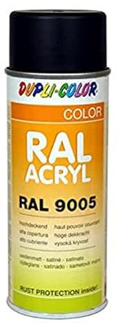 Dupli-Color 472558 RAL-Acryl-Spray 9005, 400 ml, Tiefschwarz Seidenmatt, gelb