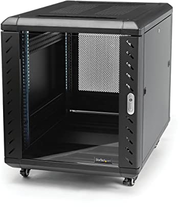 StarTech.com 4-Pfosten 12HE Serverrack/Schrank, 19 Daten-Rack/Schrank für IT-/Netzwerkgeräte, verstellbare Montageschienen