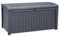 Keter Borneo 416L Outdoor 60% recycled Garden Furniture Storage Box Grey Rattan Effect | Fade Free | All Weather Resistant | Safe and Secure | Zero Maintenance | 2 year Warranty