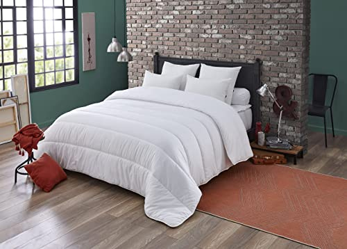 DODO - Couette Chaude Saniprotect 140x200 cm - Convient 1 Personne - Anti-Acariens, Ultra Douce - Tissu 100% Polyester - Garnissage Synthétique 100% Polyester Fibre Volupt'Air - Lavable à 40°C