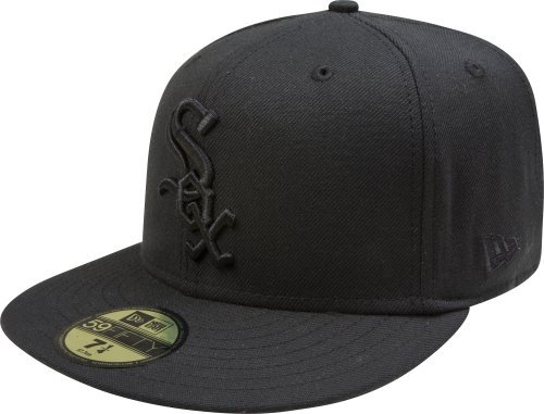 New Era MLB Black on Black 59FIFTY Fitted Cap, Herren, 10047308-7 1/8, Chicago White Sox, 7 1/8