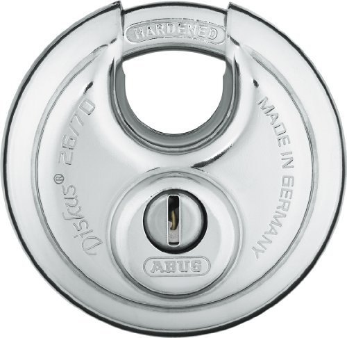 ABUS 26/70 Diskus Solid Body Storage Padlock with 2 Keys for Storage, Transport, and Commercial, 2.75in (70mm) Wide, Keyed Different