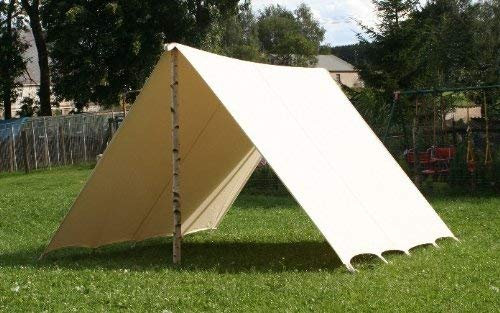 Sonnensegel 2 x 5 m LARP Fly Segel Reenactment Lagerplane Mittelalter Zelt Frame Tent Ritter