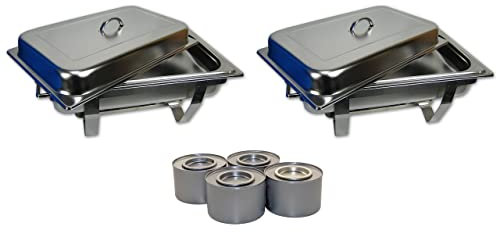 Chafing Dish Speisenwärmer Warmhaltebehälter Edelstahl 2er GN-Behälter Profi Set