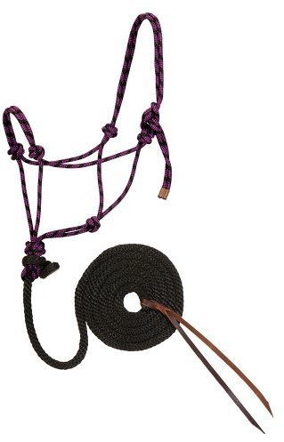 Weaver Leather Diamond, Cavezza e lunghina in Corda Intrecciata, Viola (Purple Jazz)/Nero