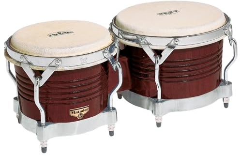 Latin Percussion M201-ABW LP Matador Wood Bongos - Almond Brown/Chrome 8.625-inch