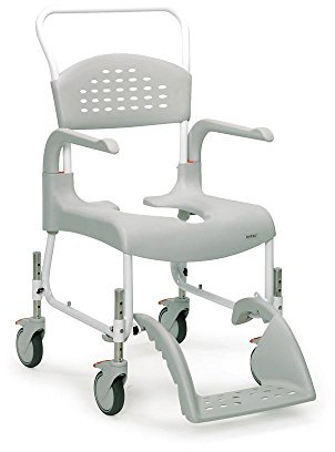 Clean, Dusch-Toilettenrollstuhl grau, Sitzhöhe 47.5-60cm, Badehilfen