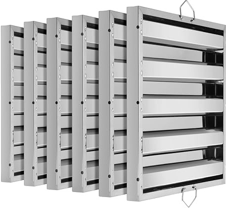 New Star Foodservice 54385 Stainless Steel Hood Filter 20 W x 20 H, Set of 6