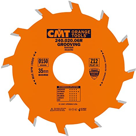 CMT Orange Tools 240.020.06r – Straight Grooving Cutter Circular Saw Blade 150 x 2 x 35 Z 12