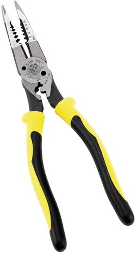 Klein Tools J207-8CR Needle Nose Pliers, Made in USA, All-Purpose Linesman Pliers for Crimping, Looping, Cutting, Stripping, Crimping, Shearing