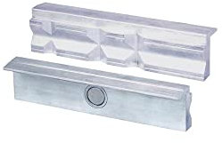 HEUER Magnet-Schutzbacke Typ P für Schraubstock 125 mm, Aluminium mit Prismen, zum Spannen von Werkstücken in verschiedensten Formen