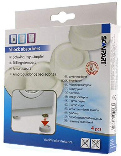 Scanpart Schwingungsdämpfer / Vibrationsdämpfer für Waschmaschine und Trockner, 4 Stück, weiß