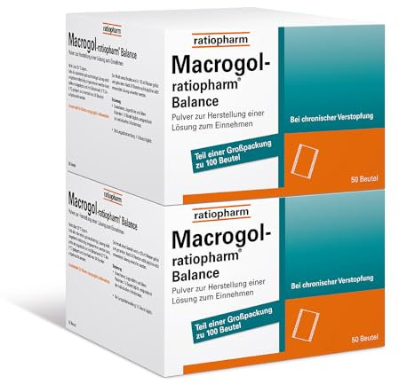Macrogol-ratiopharm Balance: Befreit Sie sanft von chronischer Verstopfung und versorgt den Körper mit wichtigen Elektrolyten, 100 Dosier-Beutel.