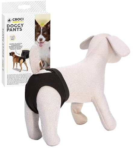 Croci - Croci C 7 If Mutandina Igienica Doggy, Pannolino per cani, Nero, S (40 cm)