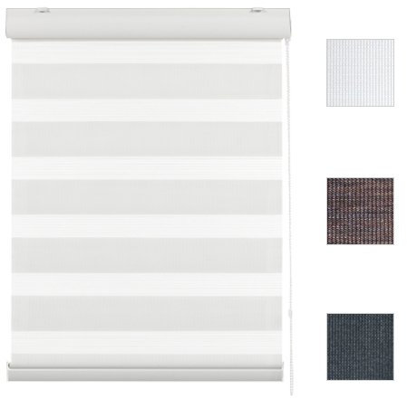 Jaloutec Doppelrollo, Duorollo, mit Blende und Seitenzugkette in Weiss, Anthrazit, Braun, Schwarz (Braun, 90 x 210 cm BxH)
