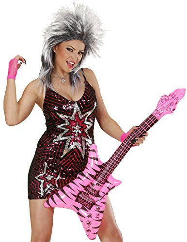 NET TOYS Aufblasbare Gitarre Deko Luftgitarre Rock Rocker Inflatable Guitar Rockstar Gummigitarre Party Gitarren Instrument Mottoparty Musikinstrument Accessoire Partydeko aufblasbar