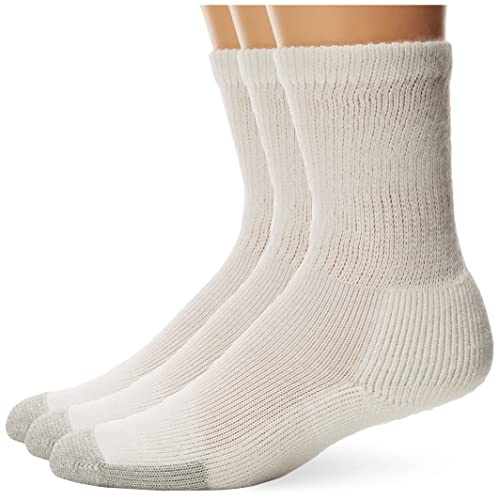 Thorlos Womens Tx Max Cushion Crew Tennis Socks, White (3 Pairs), Large US