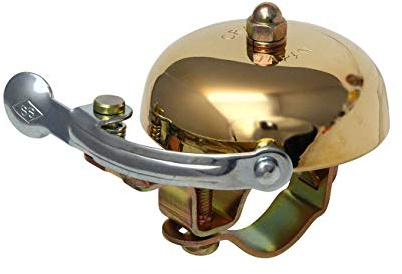 Crane Bike Bell, Brass, Suzu Bicycle Bell, Made in Japan for City Bikes, Cruisers, Road Bikes or MTB, Fits Bars diameters 22.2 to 26.0mm