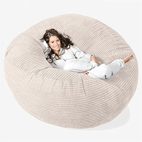 Lounge Pug, Canapé Pouf Géant 'Grande Mammouth', Gros Pouf Côtelé Créme