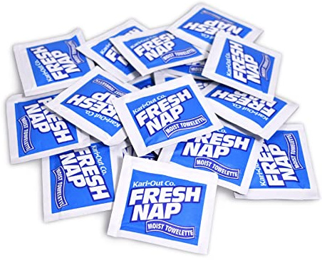 Fresh Nap Moist Towelettes Lemon Fragrance, 28, Single Use, Individually Wrapped, Pack of 1000, Blue