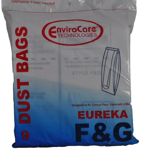 EnviroCare Replacement Premium Vacuum Cleaner Dust Bags made to fit Eureka F&G Uprights 9 bags