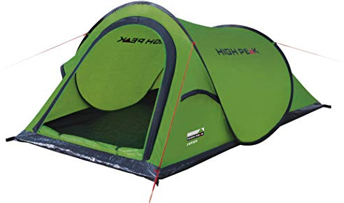 High Peak Wurfzelt Campo 2, Pop Up Zelt für 2 Personen, Festivalzelt mit Wannenboden, super leichtes Schnellöffnungs-Wurfzelt, 1500 mm wasserdicht, Ventilationsystem, Moskitoschutz