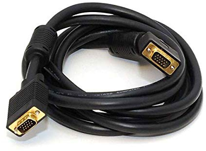 Monoprice SVGA Super VGA - Male to Male Monitor Cable, With Ferrites, Gold Plated Connectors, 10ft, Black