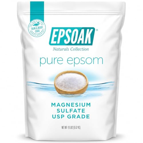 Epsoak Epsom Salt 19lbs Magnesium Sulfate USP Resealable Bulk Bag