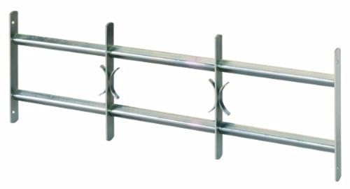 Alberts 553586 Fenstergitter Amsterdam | ausziehbar | galvanisch blau verzinkt | 300 x 500-650 mm
