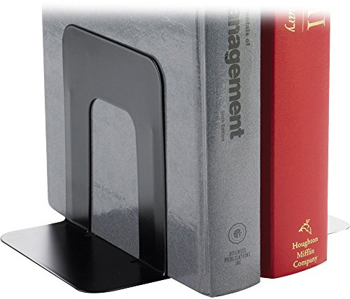 Business Source Heavy-Gauge Steel Book Supports, 4-3/4x5-1/4x5, 2/Pair (42550)