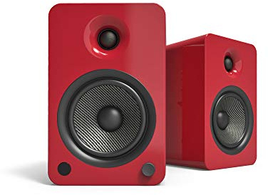 Kanto YU6 di altoparlanti alimentati con Bluetooth e preamplificatore fono - Rosso lucido