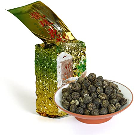 GOARTEA - Jasmine Dragon Pearls - 2Pcs 250g / Total 17.6oz Premium Grade - Jasmine Pearl Green Tea - Chinese Green Tea Loose Leaf