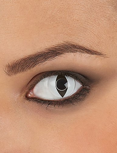 Lentilles de contact oeil reptile blanc - Taille Unique sans correction