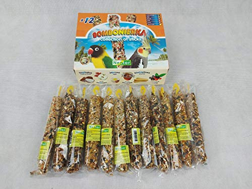 NESTOR Großsittiche Vogelfutter Leckerbissen 12 Knabberstangen Mix