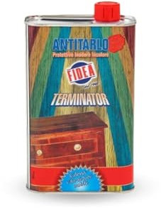 Fidea - Antitarlo Terminator - Antitarlo Per Legno Professionale Fungicida Antitarme, Incolore, Inodore Contro Tarli, Insetti, Muffe E Funghi, Trattamento Legno