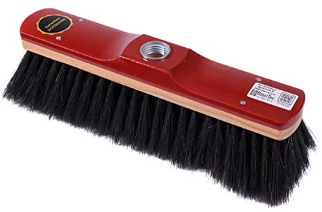 BawiTec Rosshaarbesen, Hochwertiger Zimmerbesen, 30cm Breit/Lang, lackiert, mit Metall-Gewindeeinsatz, Stubenbesen Besen, feine weiche Echthaar Borsten, Haushaltsbesen, Küche Haus Hobby Gastro
