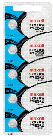 5 Maxell SR920W Watch Batteries Button Cell
