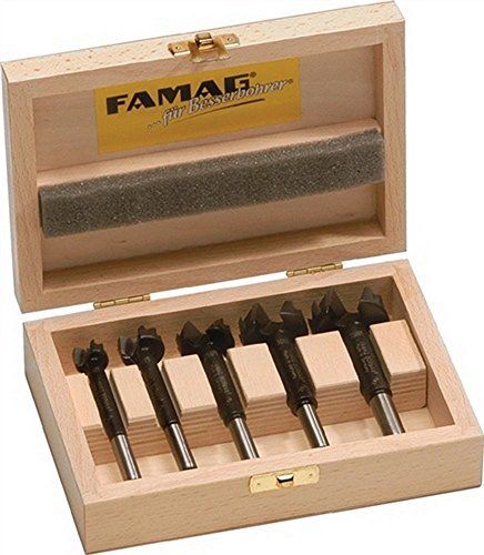 FAMAG 5-teiliger Bormax Hartmetall-Forstnerbohrersatz D=15,20,25,30,35mm im Holzkasten