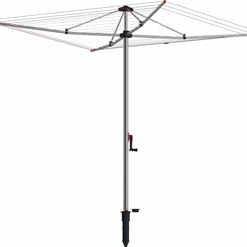 Vileda Supadry Hoist Rotary Washing Line, Silver, 60m of Clothes Line for Outside