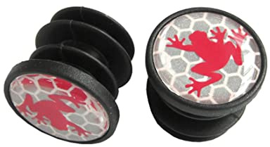 SRAM Road Handlebar End Plugs with Reflective Logo - Durable Rubber, Easy Installation, Stylish Red Finish for Enhanced Safety and Customization