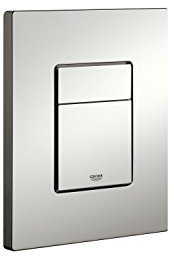 GROHE Skate Cosmopolitan, Plaque de Commande WC, Montage horizontal ou vertical, Economie d’eau, 156 x 197mm, ABS, Chromé mat, 38732P00