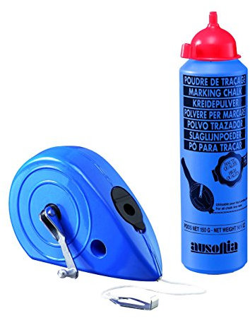 Ausonia - Traccialinee in alluminio 30 mt con flacone polvere rossa da 150 Gr