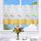 ZHH E-COMMERCE Short Cafe Curtains for Windows White - 18 inch Voile Curtain, Valance with Sunflower Embroidery for Kitchen,Balcony, Bedroom, Living Room, 45x145cm / 18x57 inch