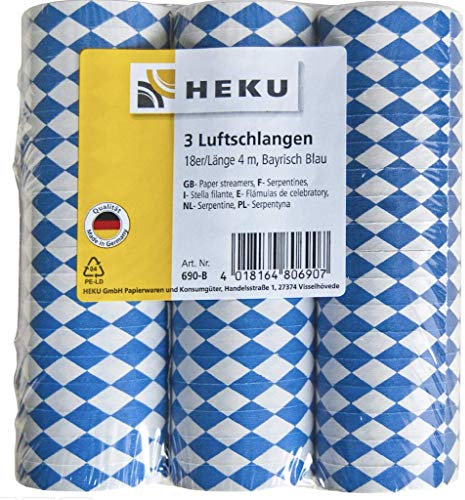 Heku 690-B Luftschlangen ' Bayrisch Blau ' 3 Stangen
