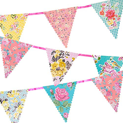 Talking Tables Floral Tea Party Bunting Decorations | Truly Scrumptious | Great For Birthday Party, Baby Shower, Wedding And Anniversary | Paper, 4M